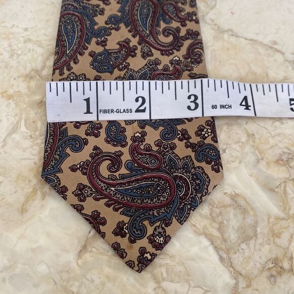 John Comfort London England Silk Paisley Tie - Picture 6 of 7